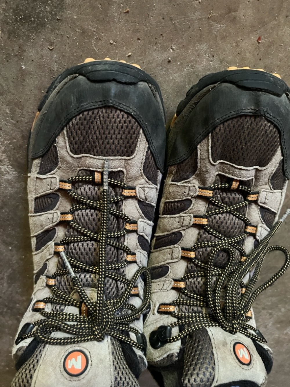 Merrell Brown and Black Men's Athletic Hiking Shoes